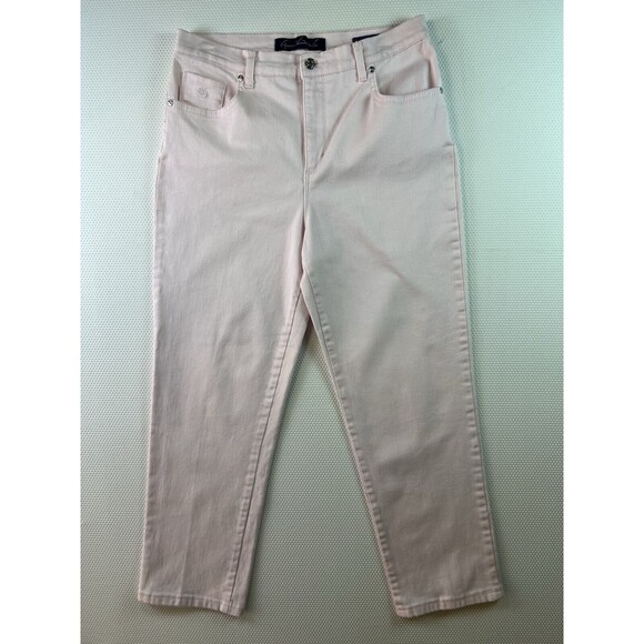 2 Pairs Gloria Vanderbilt Amanda Jeans Pink & Charcoal Grey Womens 10 NWT - Picture 2 of 16